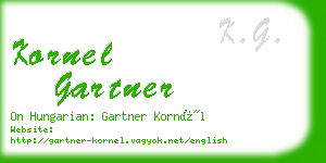 kornel gartner business card